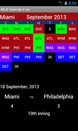 Profesionnal Baseball Calendar