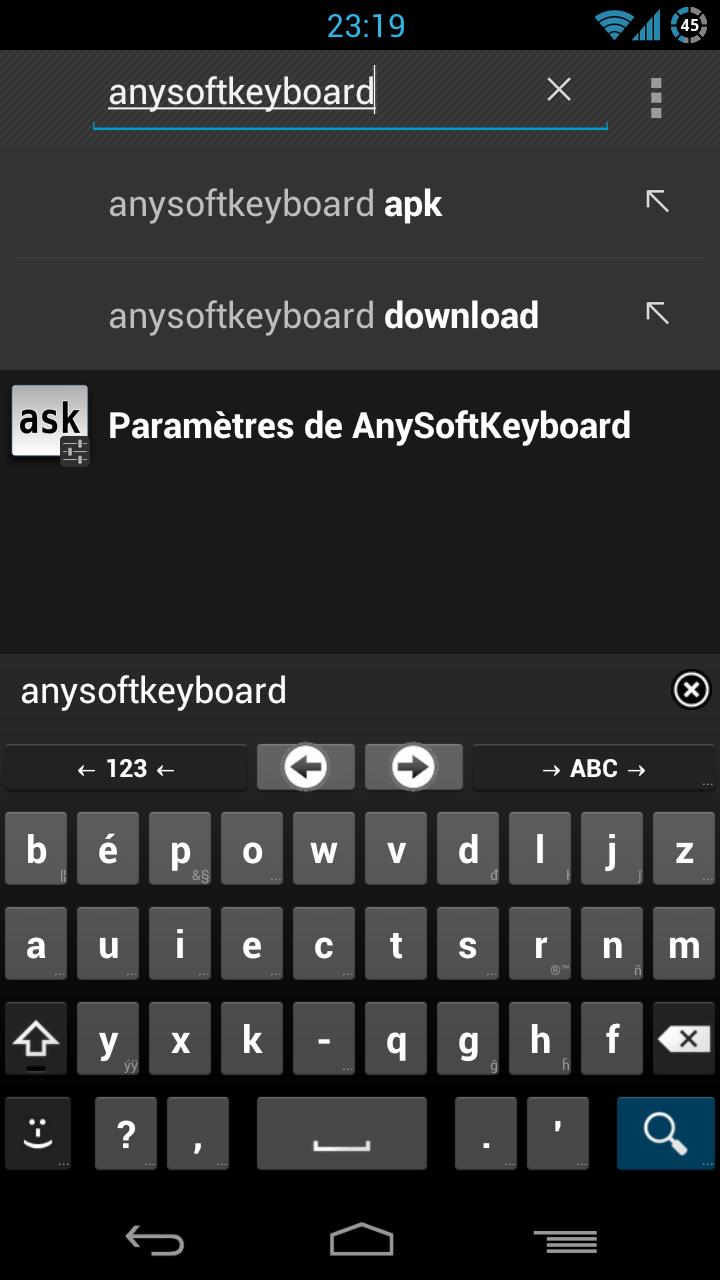 Android application French for AnySoftKeyboard screenshort
