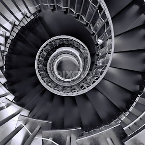 Perfect Spiral by Antonio Amen - Black & White Buildings & Architecture