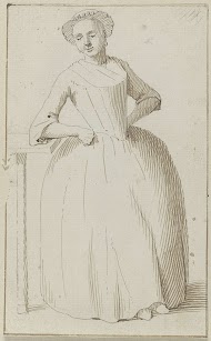 Staande vrouw met de handen in de zij