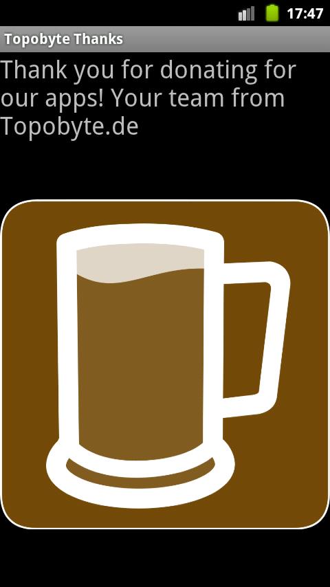 Android application Topobyte Thank You: Beer screenshort