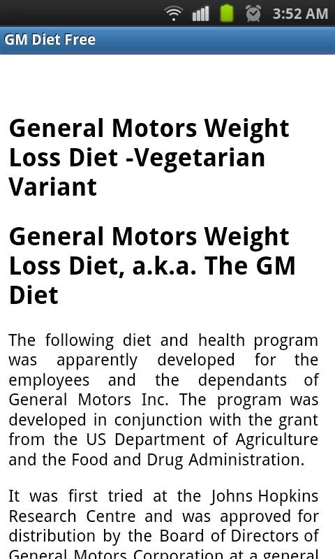 Gm Diet Indian Version Vegetarian Chart