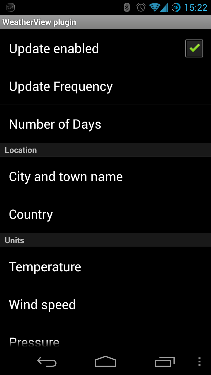 WeatherView for LiveView Screen 2