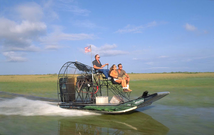 An airboat ride in the Everglades outside of Miami.
