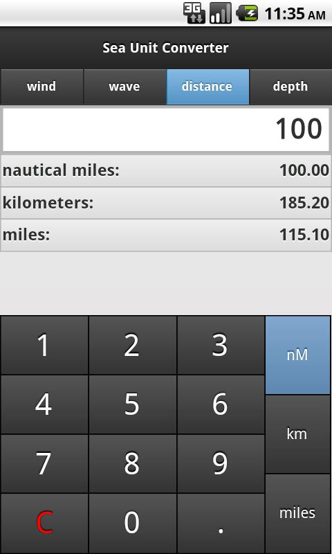 Sea Unit Converter Screen 3