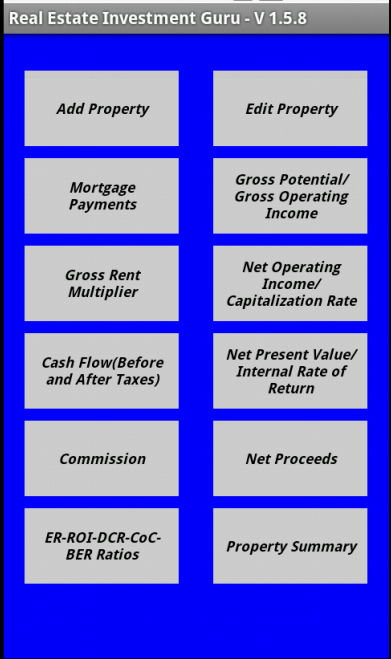 Real Estate Investment Guru Screen 1