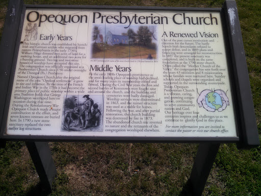 Opequon Presbyterian Church historical marker