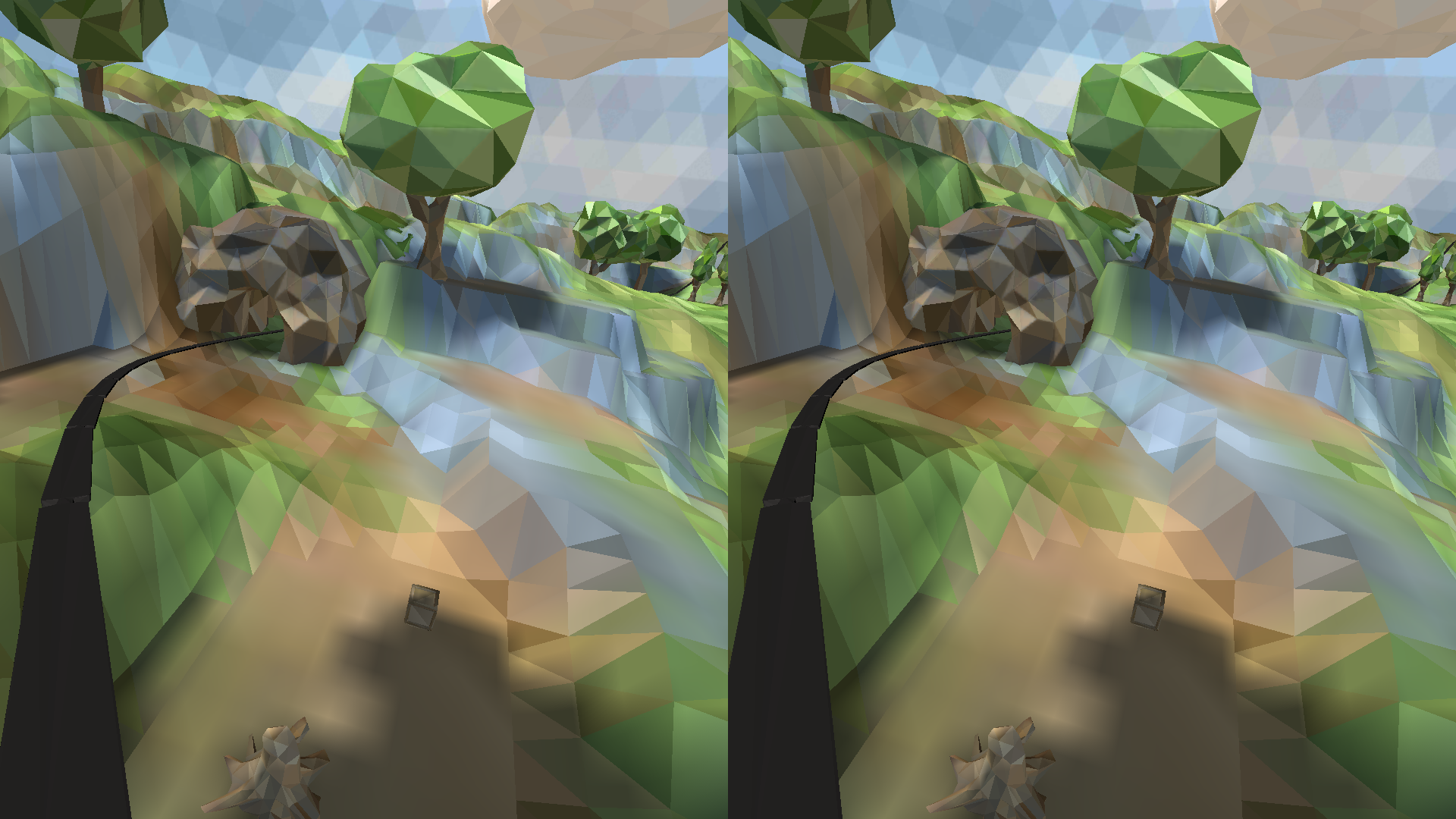 Android application Polygonal RollerCoaster VR screenshort