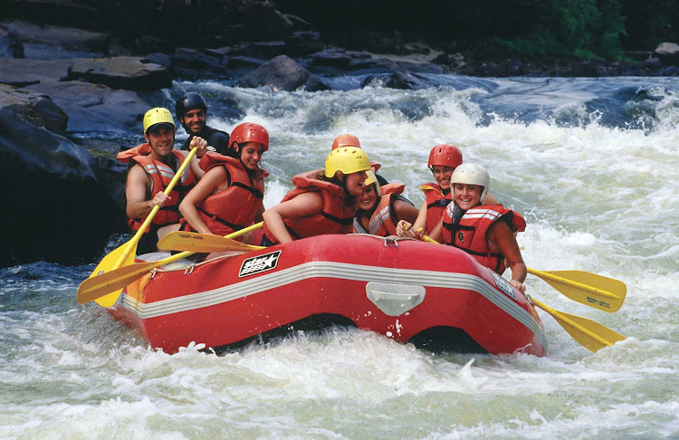 White-water rafting in the Laurentides (Laurentians) Quebec, Canada.