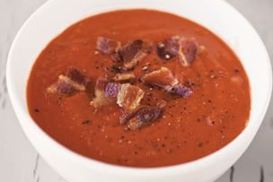 Tomato Soup with Smoked Paprika and Bacon