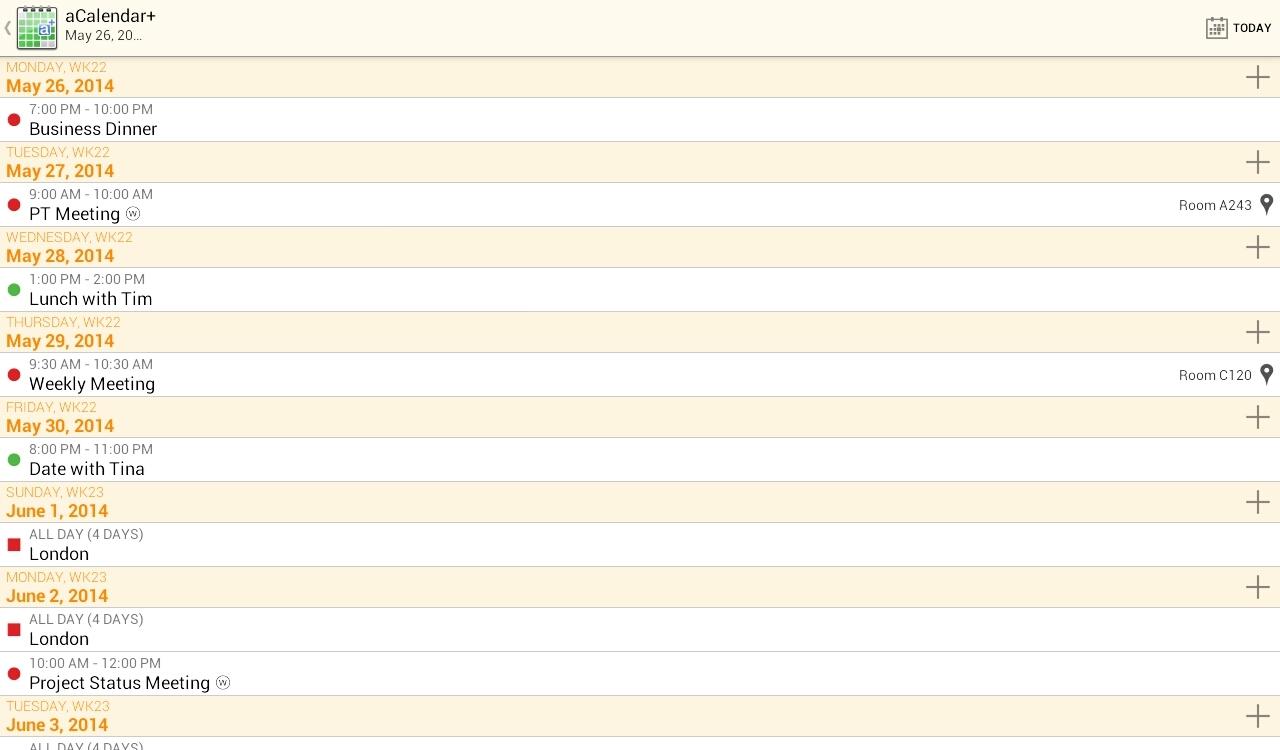 aCalendar+ Calendar & Tasks - screenshot