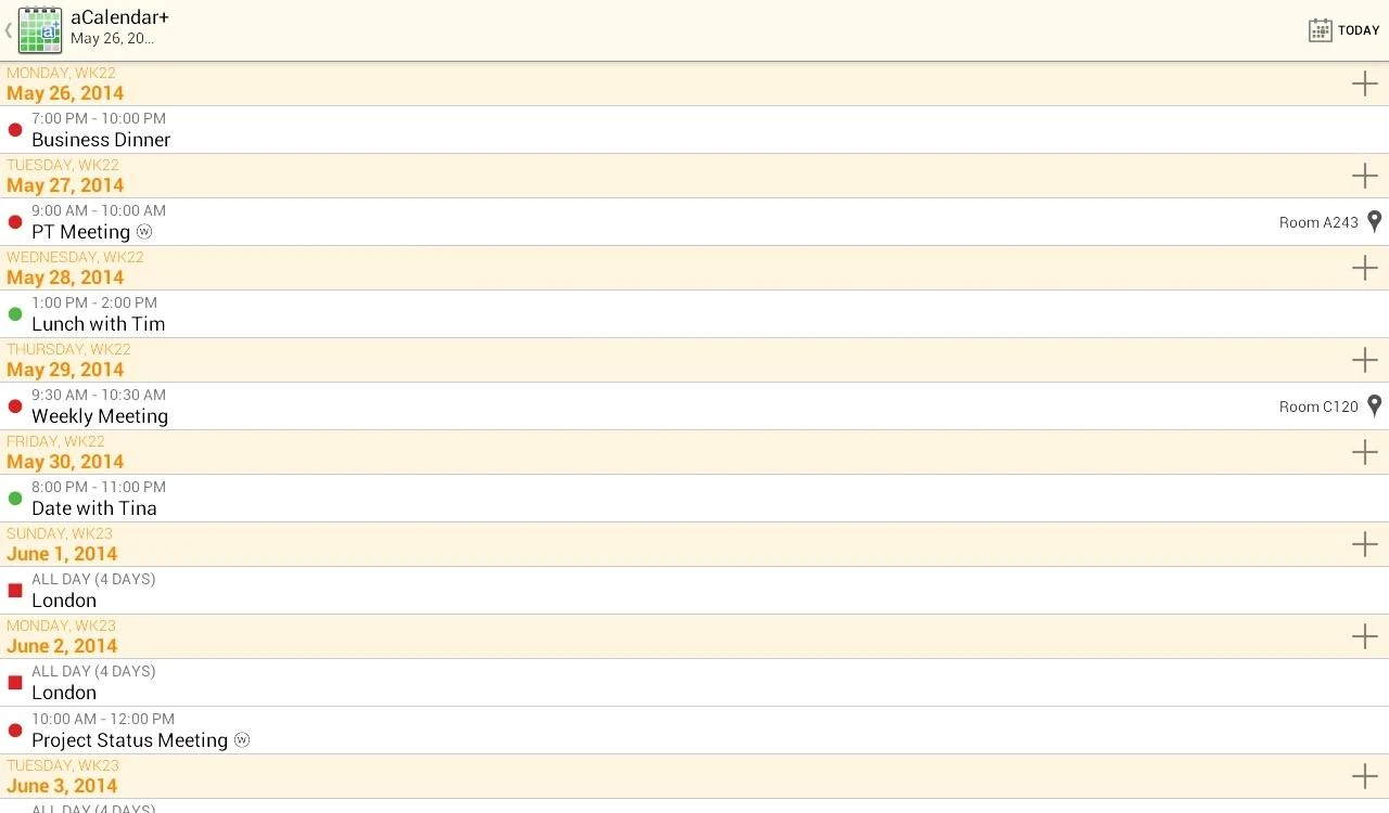 aCalendar+ Calendar & Tasks - screenshot