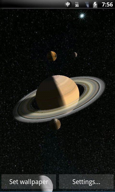 Android application Solar System 3D Wallpaper Pro screenshort