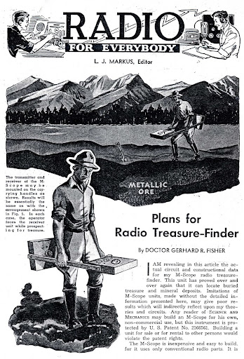 "Plans for Radio Treasure Finder," Dr. Gerhard R. Fisher, ca. 1938