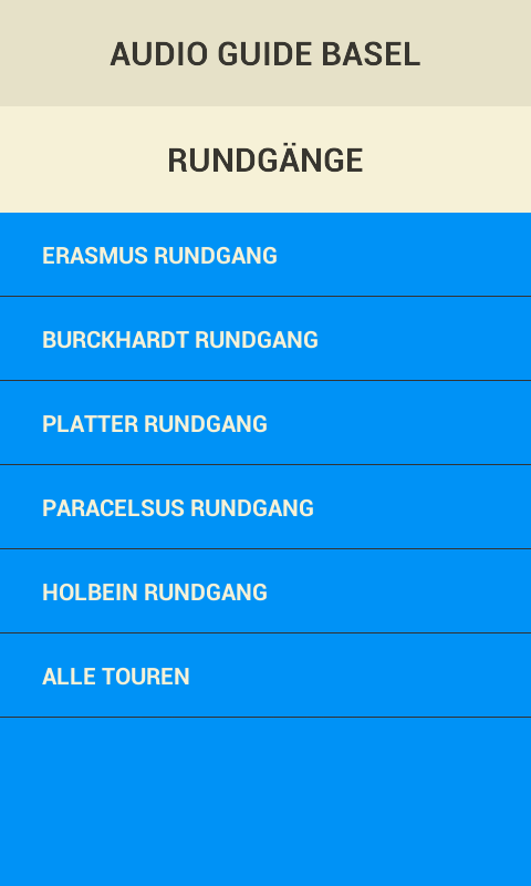 Android application iTour Basel screenshort