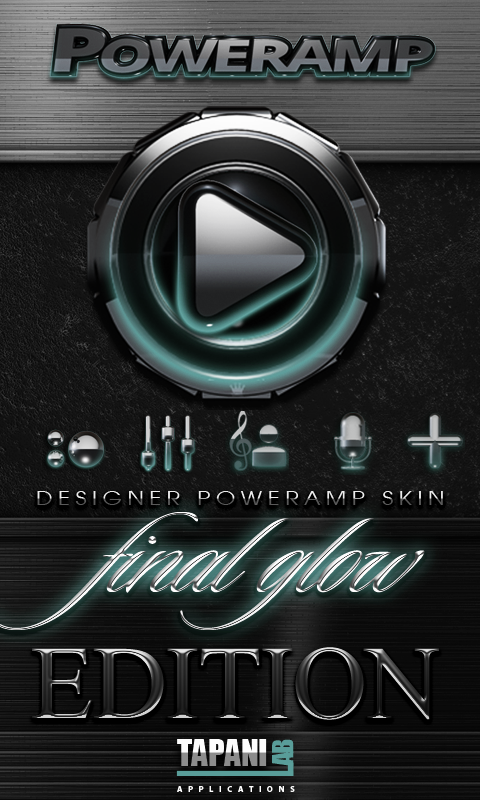 Android application Poweramp skin Petrol Glow screenshort