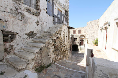The winding paths of Apeirathos on the island of Naxos, Greece.