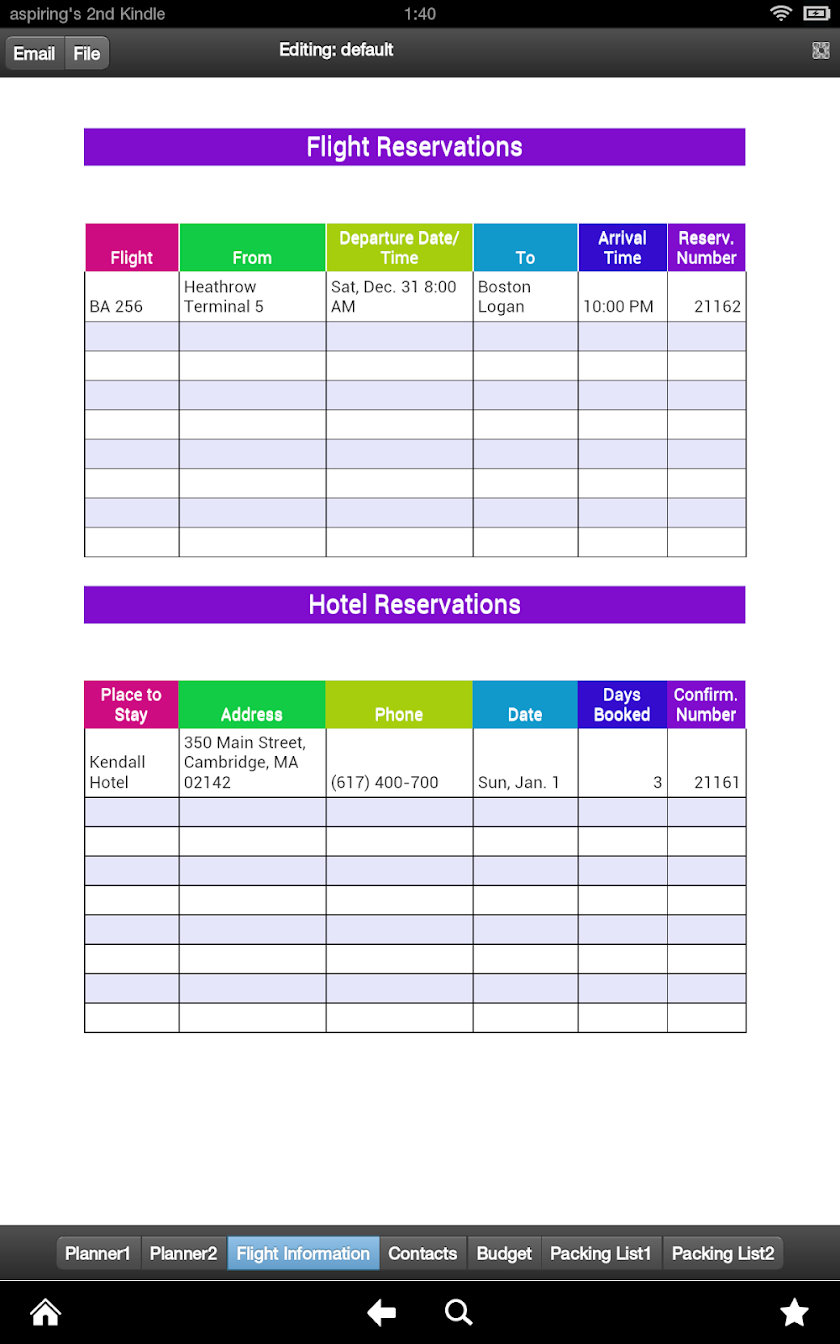Trip Planner Screen 3
