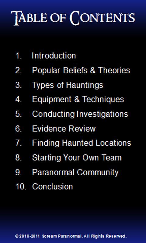 Screams Ghost Hunting Guide Screen 2