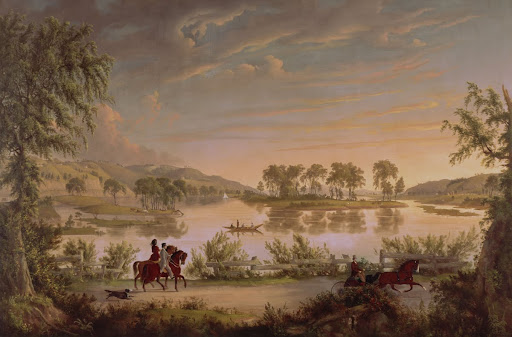 View near Lansingburgh, Looking toward Troy, on the River