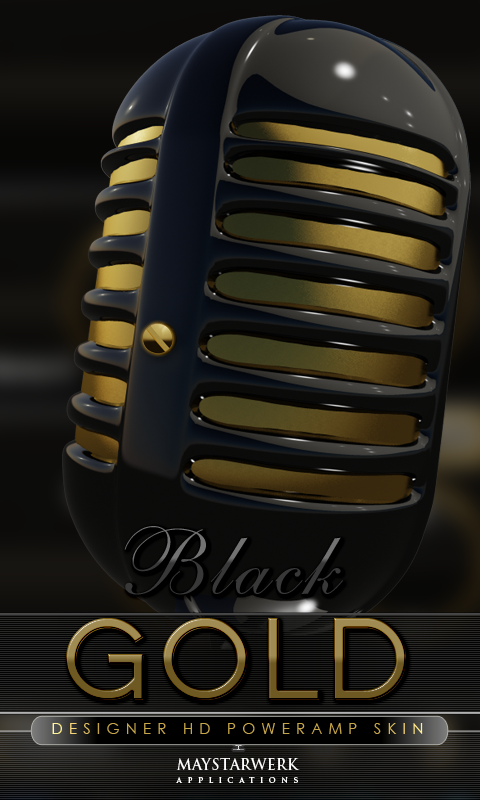 Poweramp skin black gold - screenshot