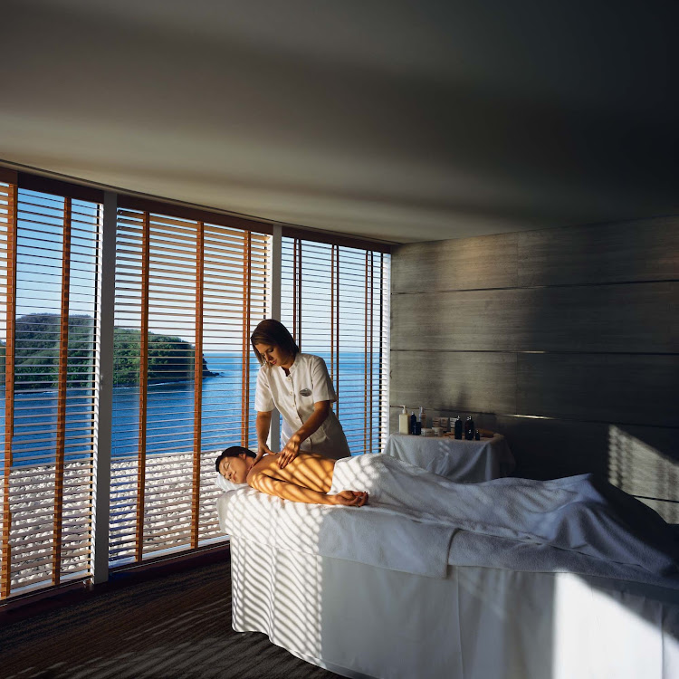 Ease into vacation mode with a relaxing massage in the spa on Crystal Serenity.