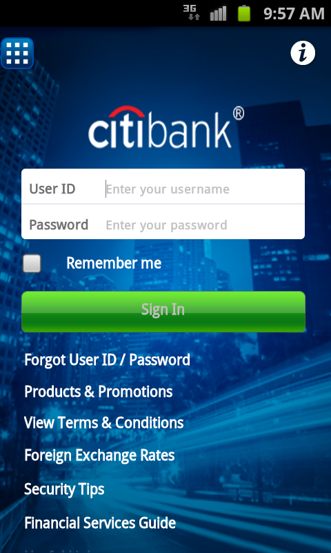 Citibank Australia - screenshot