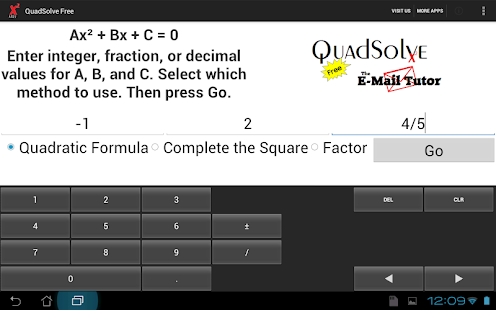 QS Free Quadratic Solver Screenshots 1