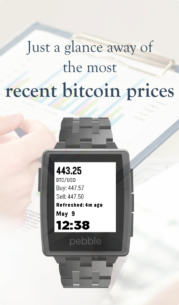 Bitcoins for Pebble Smartwatch Screen 2