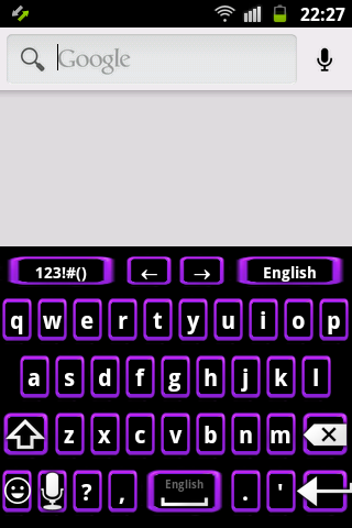 霓虹燈紫色的鍵盤