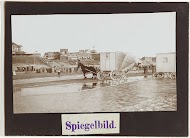Badkoetsje met paard op het strand in Zandvoort
