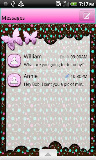 GO SMS THEME ButterflyBubbles1