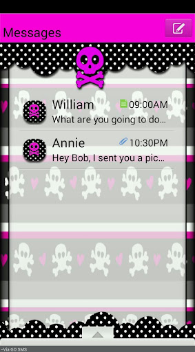 GO SMS THEME ValentineSkulls3