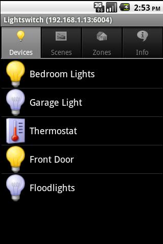Android application Lightswitch screenshort