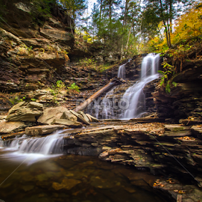 Shawnee Falls by Michael Sharp - Landscapes Waterscapes