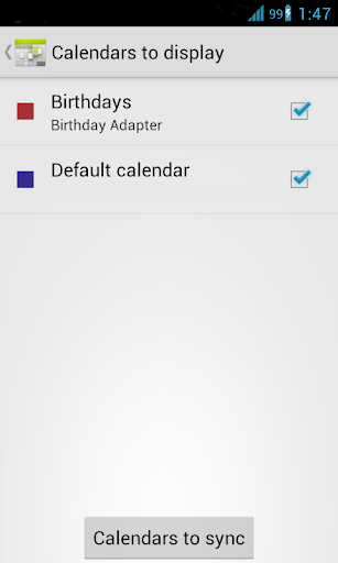 Birthday Calendar Adapter Free