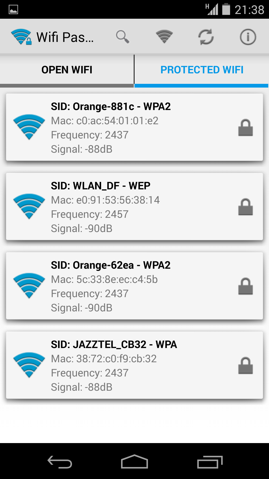 Android application Wifi password master screenshort