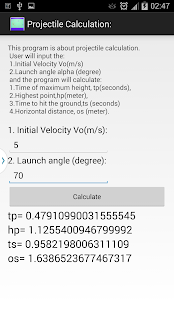 Lastest Projectile Calculation APK for Android