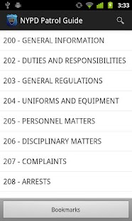 Android application 2013 NYPD Patrol Guide screenshot