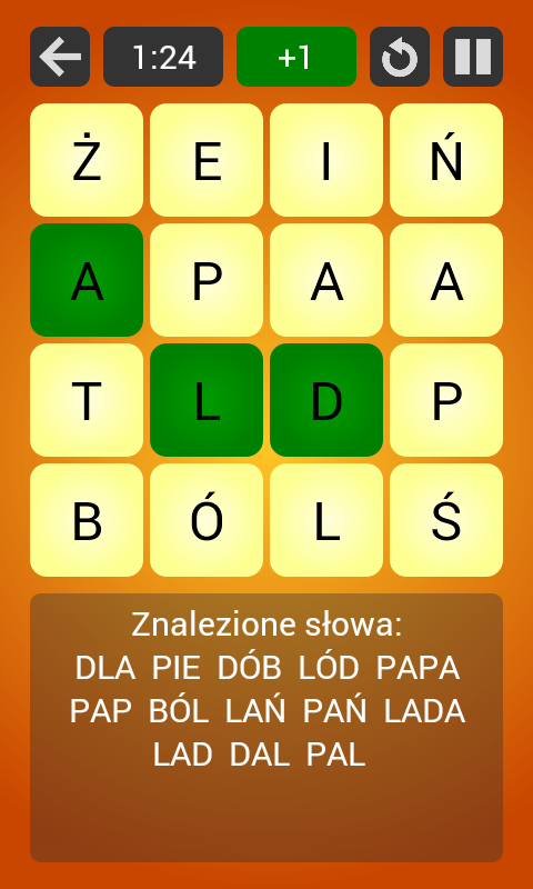 Android application Woggle PL Pro - Boggle screenshort