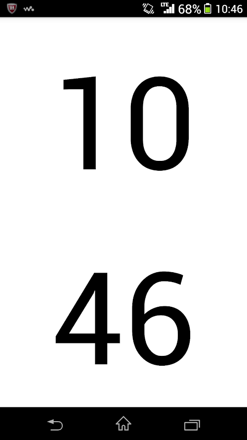 Android application 大きな文字の時計 screenshort