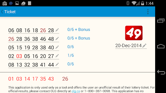 Lastest Lotto MAX, 649, 49 Checker Pro APK for Android