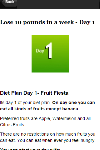 1 Week Fruit Diet