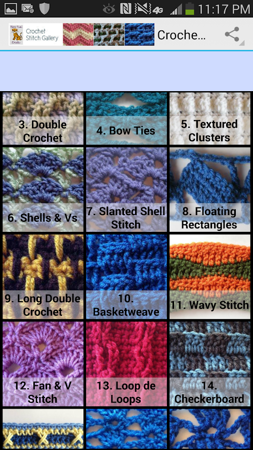 Android application Crochet Stitch Gallery screenshort