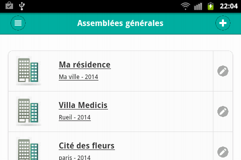 Android application VoteAG screenshort