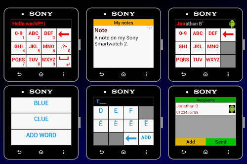 Android application SMS&amp;Notes for SmartWatch 2 screenshort