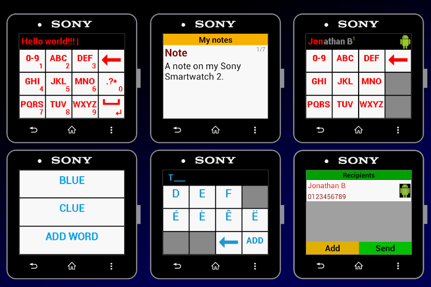 SMS&amp;Notes for SmartWatch 2 Screen 1