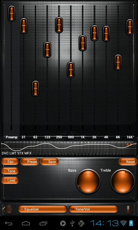 Poweramp skin TITAN ORANGEGRID Screen 2
