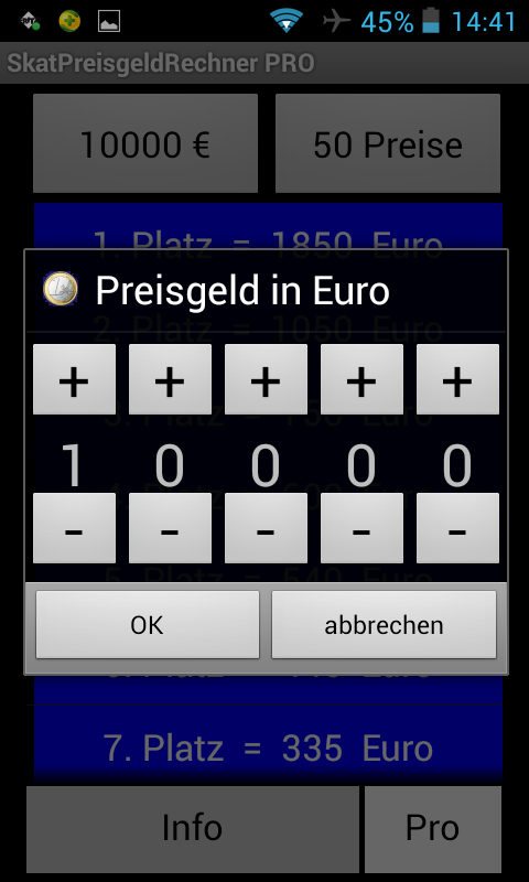 SkatPreisgeldRechnerPRO Screen 2