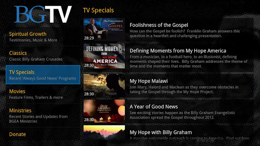 Billy Graham TV for GoogleTV